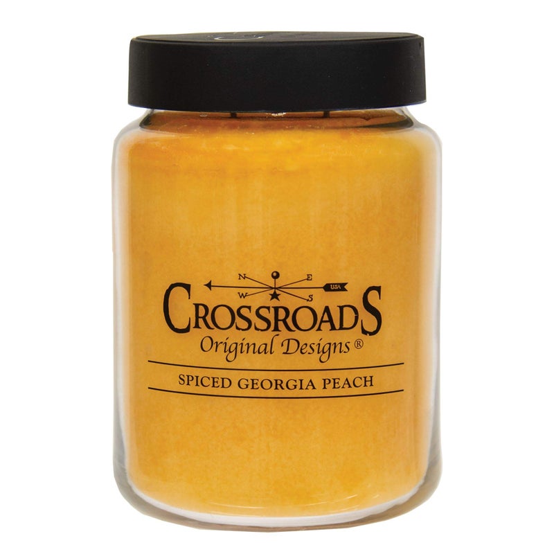 Crossroads Original Designs Spiced Georgia Peach Jar Candle 26oz, Light Grey (Model: CR-SGP26)